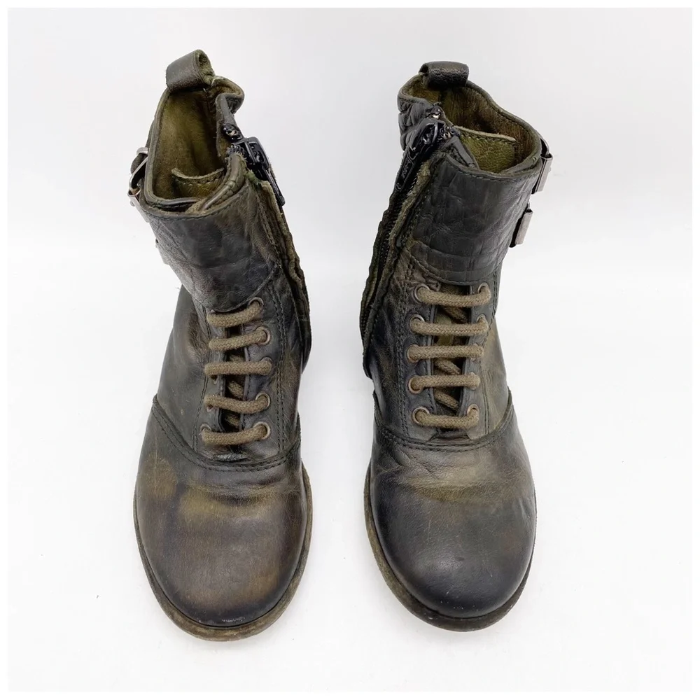Bonpoint Green Lace‎ Up Boots Size 28
